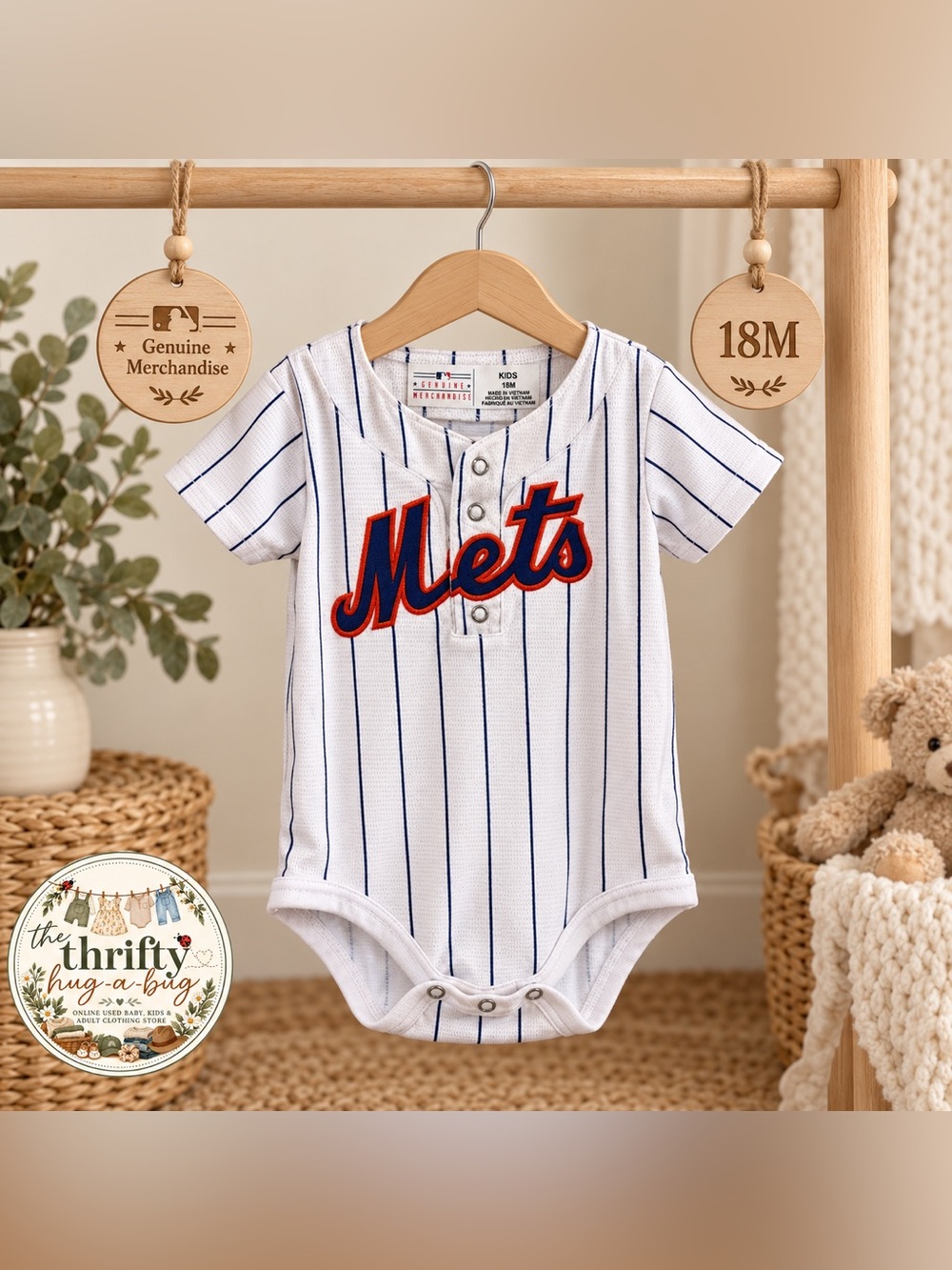 MLB New York Mets Baby Baseball Bodysuit | 18M ⚾️🧡💙